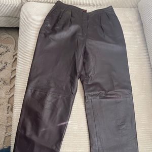 1980’s Vintage Christian Dior Brown Leather Pants